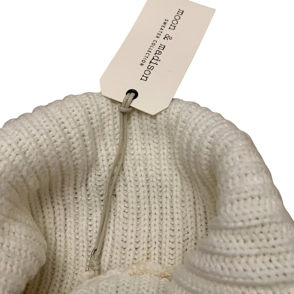 NWT Moon & Madison Cowl Neck Sweater Small Diagonal Striped